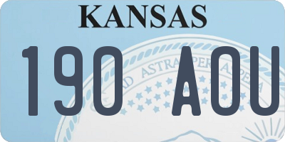 KS license plate 190AOU