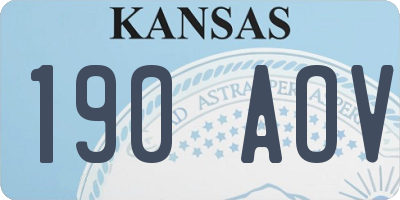 KS license plate 190AOV