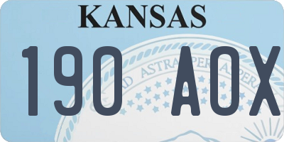 KS license plate 190AOX