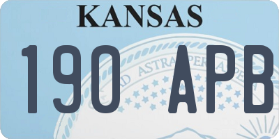 KS license plate 190APB