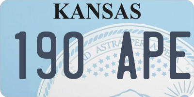KS license plate 190APE