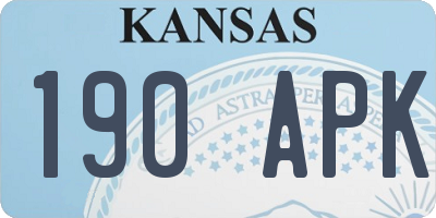 KS license plate 190APK