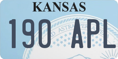 KS license plate 190APL