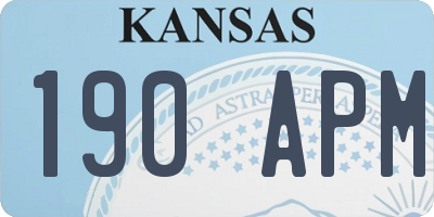 KS license plate 190APM