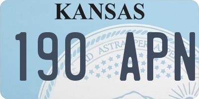 KS license plate 190APN