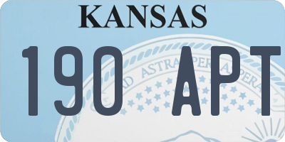 KS license plate 190APT