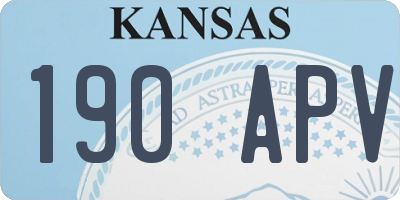 KS license plate 190APV