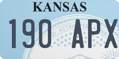 KS license plate 190APX