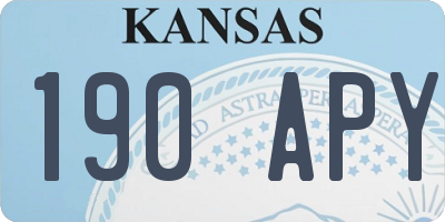 KS license plate 190APY