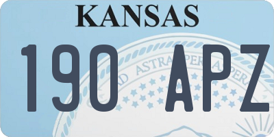 KS license plate 190APZ