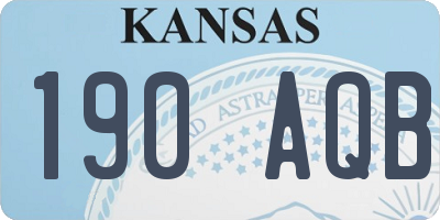 KS license plate 190AQB