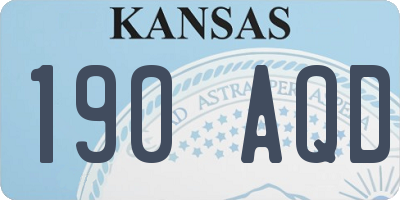 KS license plate 190AQD