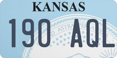 KS license plate 190AQL