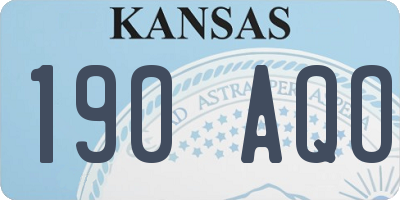 KS license plate 190AQO