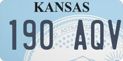 KS license plate 190AQV