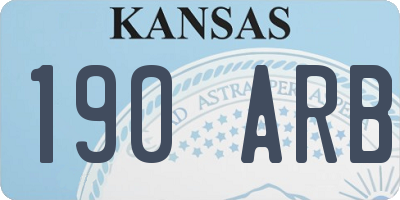 KS license plate 190ARB