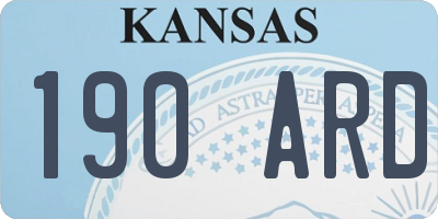 KS license plate 190ARD