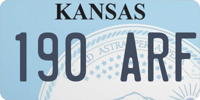 KS license plate 190ARF