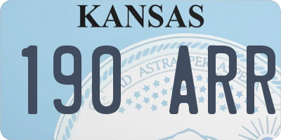 KS license plate 190ARR