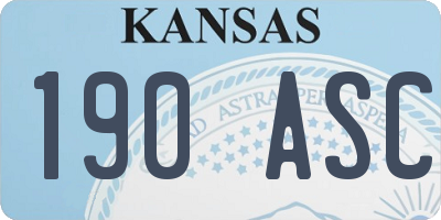 KS license plate 190ASC