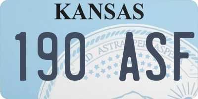 KS license plate 190ASF