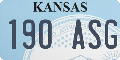 KS license plate 190ASG