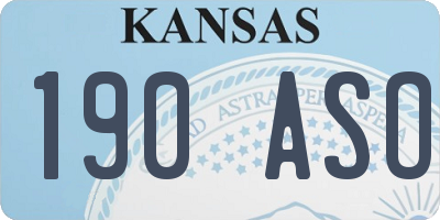 KS license plate 190ASO