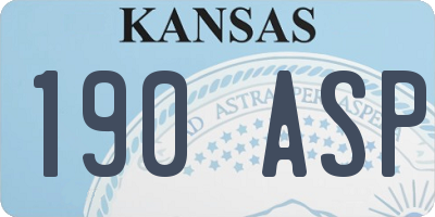 KS license plate 190ASP