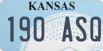 KS license plate 190ASQ