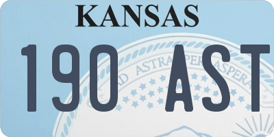KS license plate 190AST
