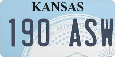 KS license plate 190ASW