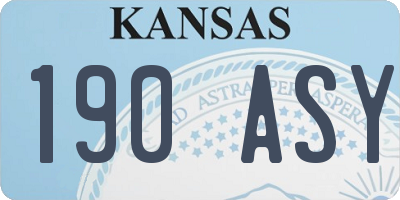 KS license plate 190ASY