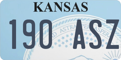 KS license plate 190ASZ