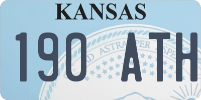 KS license plate 190ATH