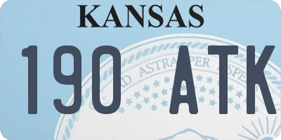 KS license plate 190ATK
