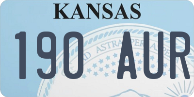 KS license plate 190AUR