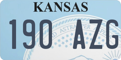 KS license plate 190AZG