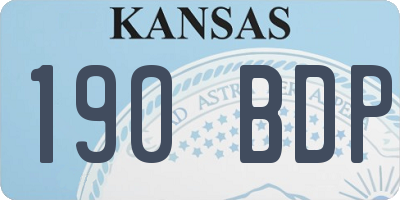 KS license plate 190BDP