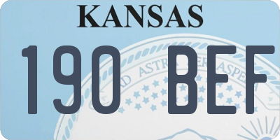 KS license plate 190BEF