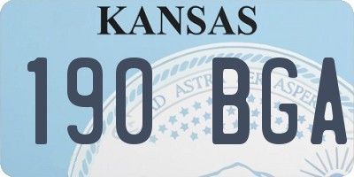 KS license plate 190BGA