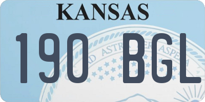 KS license plate 190BGL
