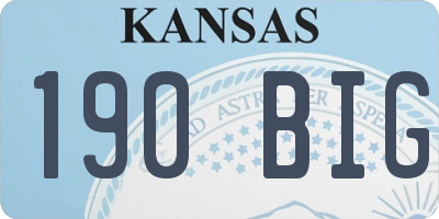 KS license plate 190BIG