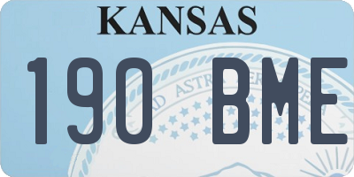 KS license plate 190BME