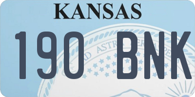 KS license plate 190BNK