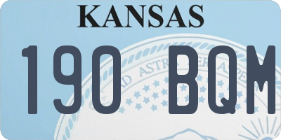 KS license plate 190BQM