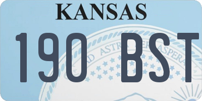 KS license plate 190BST
