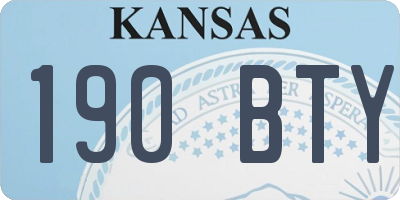 KS license plate 190BTY
