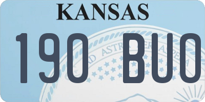 KS license plate 190BUO
