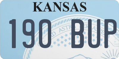 KS license plate 190BUP