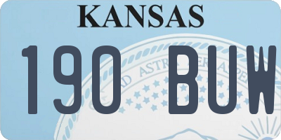 KS license plate 190BUW